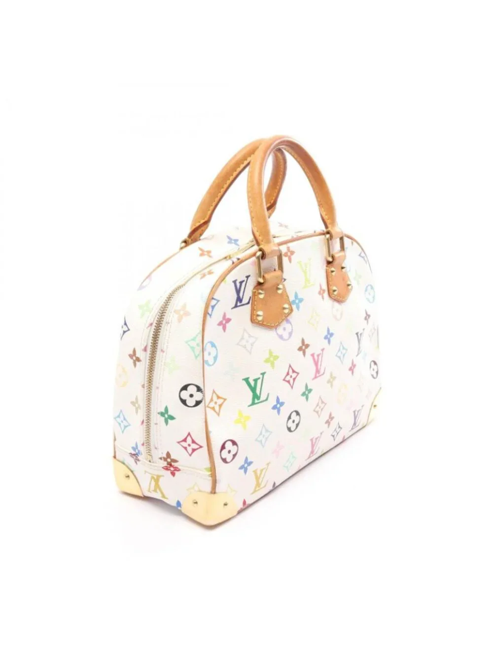 Louis Vuitton Handbag Trouville Blanc Canvas Leather